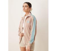 adidas Originals - Firebird - Top della tuta largo beige e blu-Neutro S