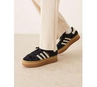 adidas Originals - Gazelle Bold - Sneakers nere e bianche pelose-Nero 38 2/3