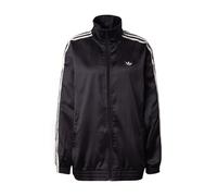 adidas Originals - Giacca sportiva in raso nera con 3 strisce con volant-Nero M