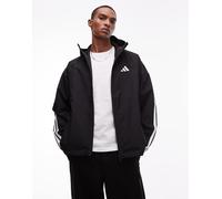 adidas Originals - Giacca impermeabile nera con 3 strisce-Nero 2XL