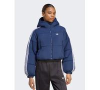 adidas Originals giacca piumino corta con cappuccio Adicolor in blu notte L