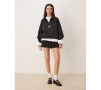 adidas Originals - Giacca stile basket nera con collo a imbuto-Nero XL