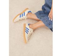 adidas Originals - Handball Spezial - Sneakers color crema e blu cobalto con suola in gomma-Bianco 39 1/3