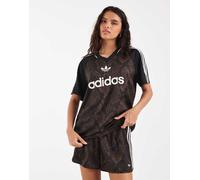 adidas Originals jersey da calcio in satinato marrone scuro snake L