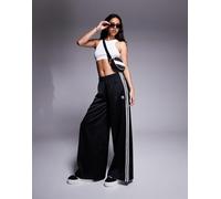 adidas Originals - Joggers a fondo ampio neri in raso-Nero 34