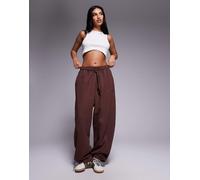 adidas Originals - Joggers marroni con logo lineare-Marrone M