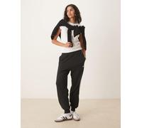 adidas Originals - Joggers neri con 3 strisce-Nero XS