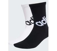 adidas Originals - Linear - Confezione da 2 paia di calzini unisex neri e bianchi-Nero 37 1/3-38 2/3