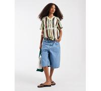 adidas Originals - Maglia da calcio all'uncinetto marrone e verde a righe-Multi M