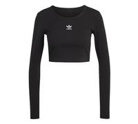 Maglia Essentials Ribbed Crop Long Sleeve Black XL