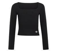 ADIDAS ORIGINALS Maglietta 'SLIM FRONT SQUARE COLLAR LONGSLEEVE' nero / bianco Bambini - Bimba - Ragazza (taglie 140-176) - Abbigliamento - Maglie e top - Maglie a maniche lunghe ADIDAS ORIGINALS 140