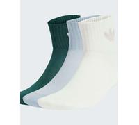 adidas Originals - Mid Crew - Confezione da 3 paia di calzini bianco sporco e verde college 34-36