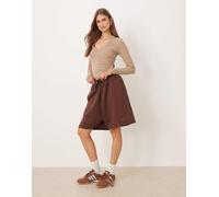 adidas Originals - Pantaloncini in jersey marroni con logo lineare-Marrone L