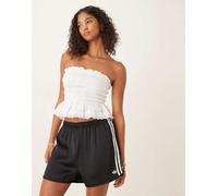 Pantaloncini in raso adidas Originals con volant 3 Strisce Black L