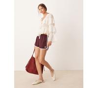 adidas Originals - Pantaloncini stile sprinter rosso granata con tre strisce L