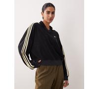 Polo in spugna collo a V maniche lunghe Black L