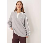adidas Originals - Polo oversize in maglia grigia-Grigio M