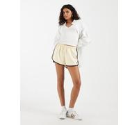 adidas Originals shorts da running a tre strisce in crema e bordeaux-Bianco M