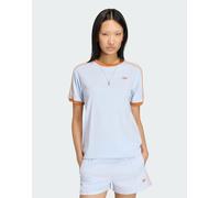 adidas Originals - Summer Glow Advanced - T-shirt con tre strisce blu celeste L