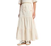 adidas Originals - Gonna lunga color bianco sporco con 3 strisce all'uncinetto S
