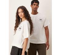 adidas Originals - T-shirt bianca con grafico del logo a trifoglio-Bianco M