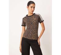 adidas Originals - T-shirt con stampa leopardata-Multicolore 2XS
