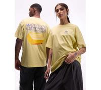 adidas Originals - T-shirt gialla con stampa di burro-Giallo XS