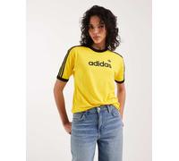 adidas Originals - T-shirt gialla e nera con logo-Nero S