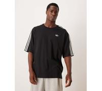 adidas Originals - T-Shirt oversize nera con tre strisce-Nero M