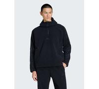 adidas Originals - Teamgeist - Felpa in pile borg nera con cappuccio e zip corta-Nero S