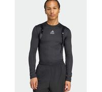 adidas Originals - Techfit - T-Shirt a maniche lunghe aderente nera-Nero XL
