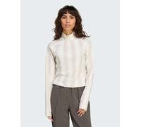 adidas Originals - Top a maniche lunghe bianco sporco con zip corta e grafica stile calcio XL