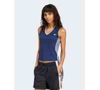 adidas Originals - Top blu indaco notte con scollo a V 2XS