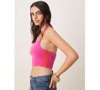 adidas Originals - Top rosa soffice allacciato al collo M