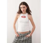 adidas Originals - Top senza maniche anni '00 bianco a coste L