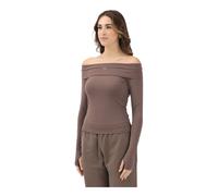 Adidas Originals, ,Tops ,Donna ,Marrone ,XS Top a Maniche Lunghe con Spalle Scoperte