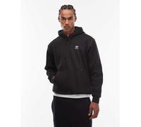 adidas Originals - Trefoil Essentials - Felpa nera con cappuccio e cuciture a contrasto-Nero M