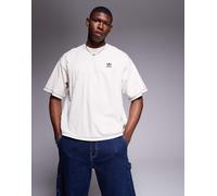 adidas Originals - Trefoil Essentials - T-shirt crema con cuciture a contrasto-Bianco XL