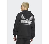 adidas Originals - World Wide Hoops - Felpa con cappuccio nera-Nero 2XS