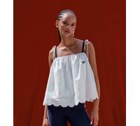 adidas Originals x ASOS - Canottiera bianca in pizzo-Bianco XXL