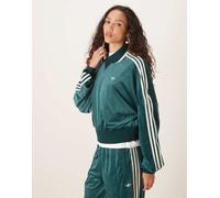 adidas Originals x Liberty London - Felpa in velluto color edera aurora con motivo in rilievo-Verde L