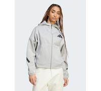 adidas Originals - Z.N.E. - Felpa con cappuccio premium grigia con zip-Grigio S