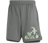 adidas Pantaloncini Corti da Uomo in Maglia con Logo Allenamento, L 9" Nero