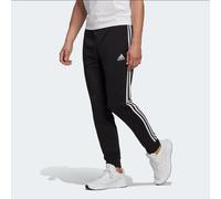 Adidas Pantalone Essentials French Terry Tapered Cuff 3-Stripes, Uomo (Nero/Bian