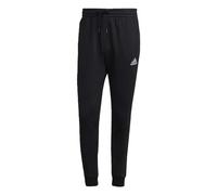 adidas Pantaloni affusolati regolari in pile da uomo, Nero/Bianco, S