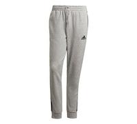 adidas Pantaloni da uomo Essentials French Terry Tapered Cuff 3-Stripes, Grigio mélange / nero., L