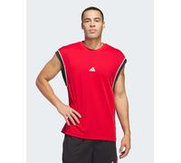 adidas Performance - Adidas Basketball All-World - Top senza maniche rosso team power 2 e nero 2XL