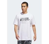 adidas Performance - adidas Basketball - T-shirt bianca con stampa-Bianco XL