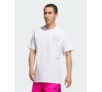 adidas performance - adidas Basketball - T-shirt bianca e nera con stampa-Bianco 2XL