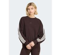 adidas performance - adidas kit - Felpa con 3 strisce caffè aurora/bianco sporco-Marrone M